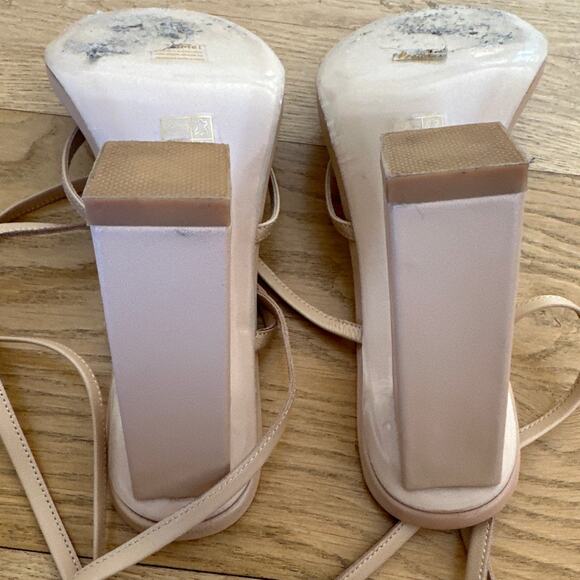 Raye - Toe Strap Wrap Around Heel Sandals in Nude - Picture 7 of 7